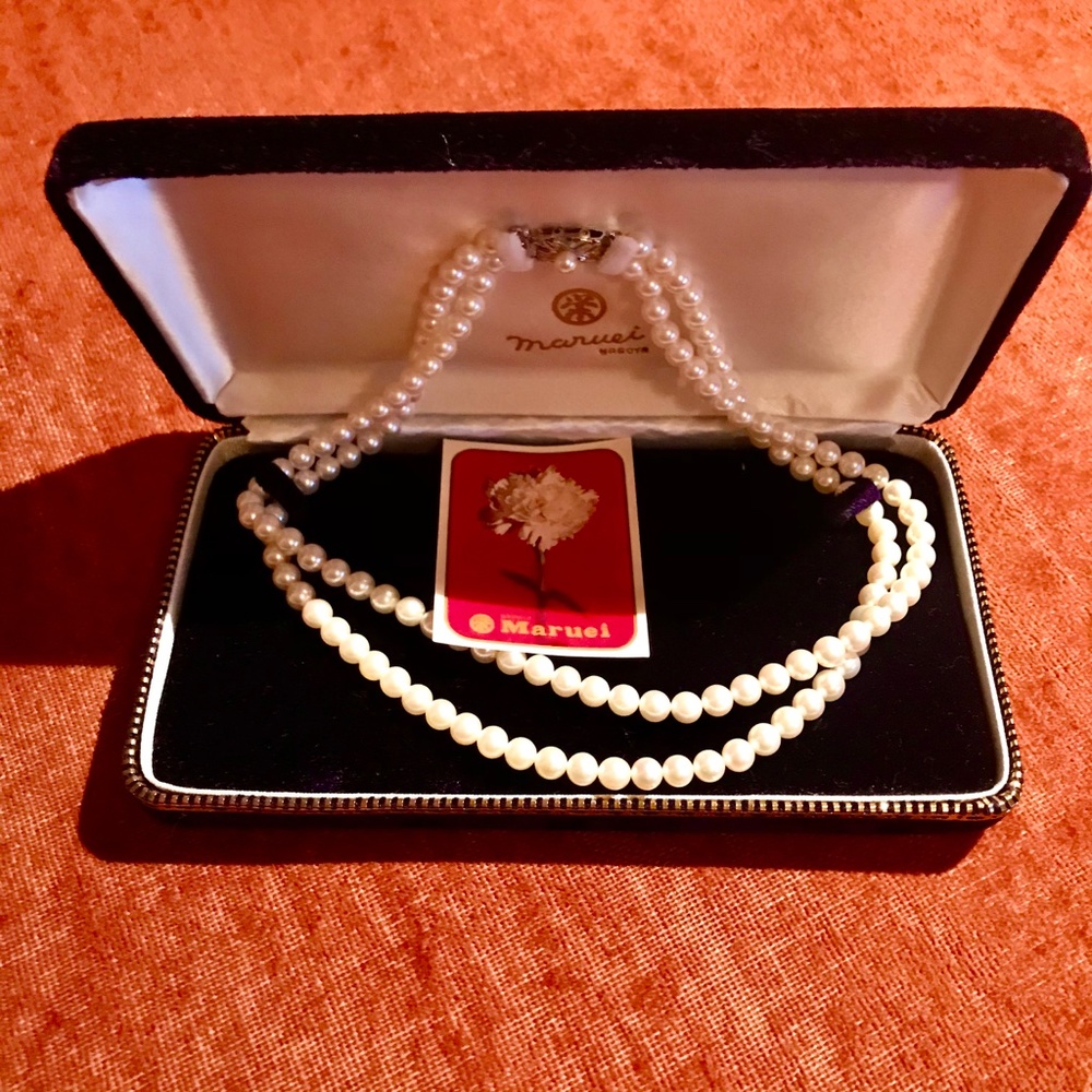 Maruei vintage double strand pearl necklace
